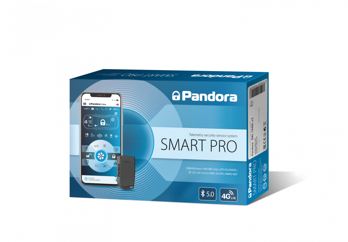 Pandora Smart PRO Sistem de alarma auto prin GSM 4G Bluetooth GPS si conexiuni CAN(modul pornire motor optional)
